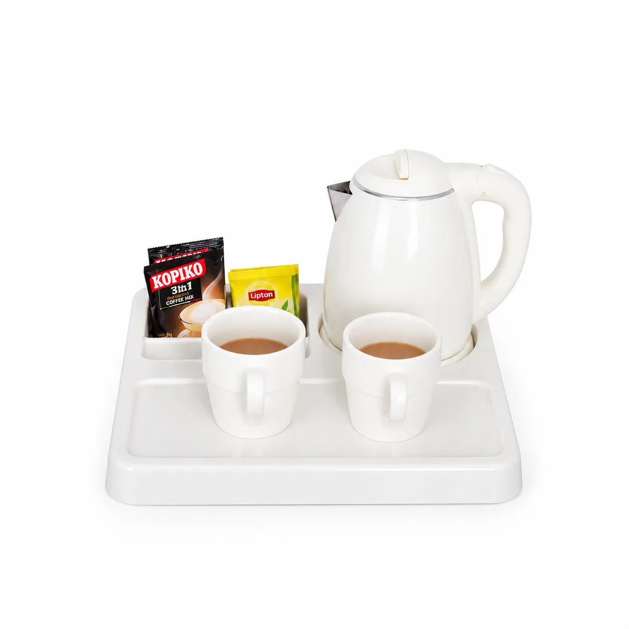 Electric kettle with cups and tray for hotel guest rooms - OREXON LUXE