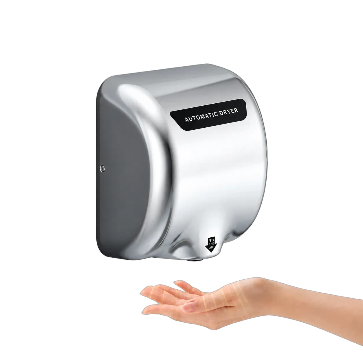 Heavy-duty stainless steel hand dryer for high-traffic washrooms - OREXON LUXE