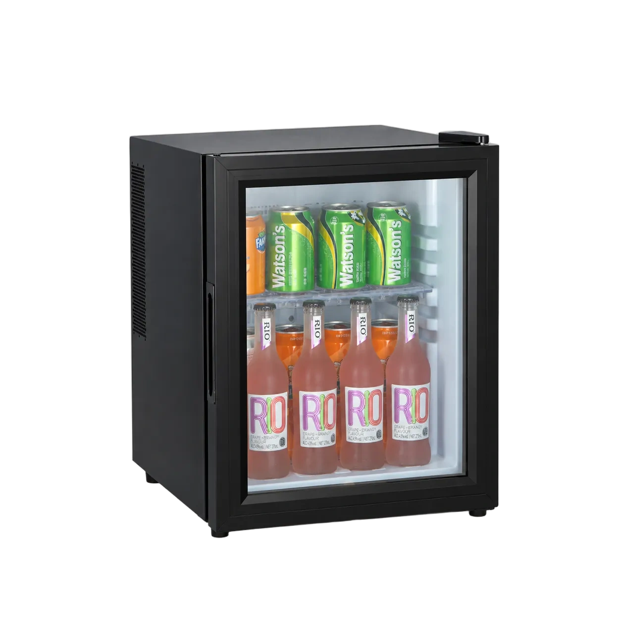 Glass door mini bar fridge 50L with elegant display for hotels - OREXON LUXE